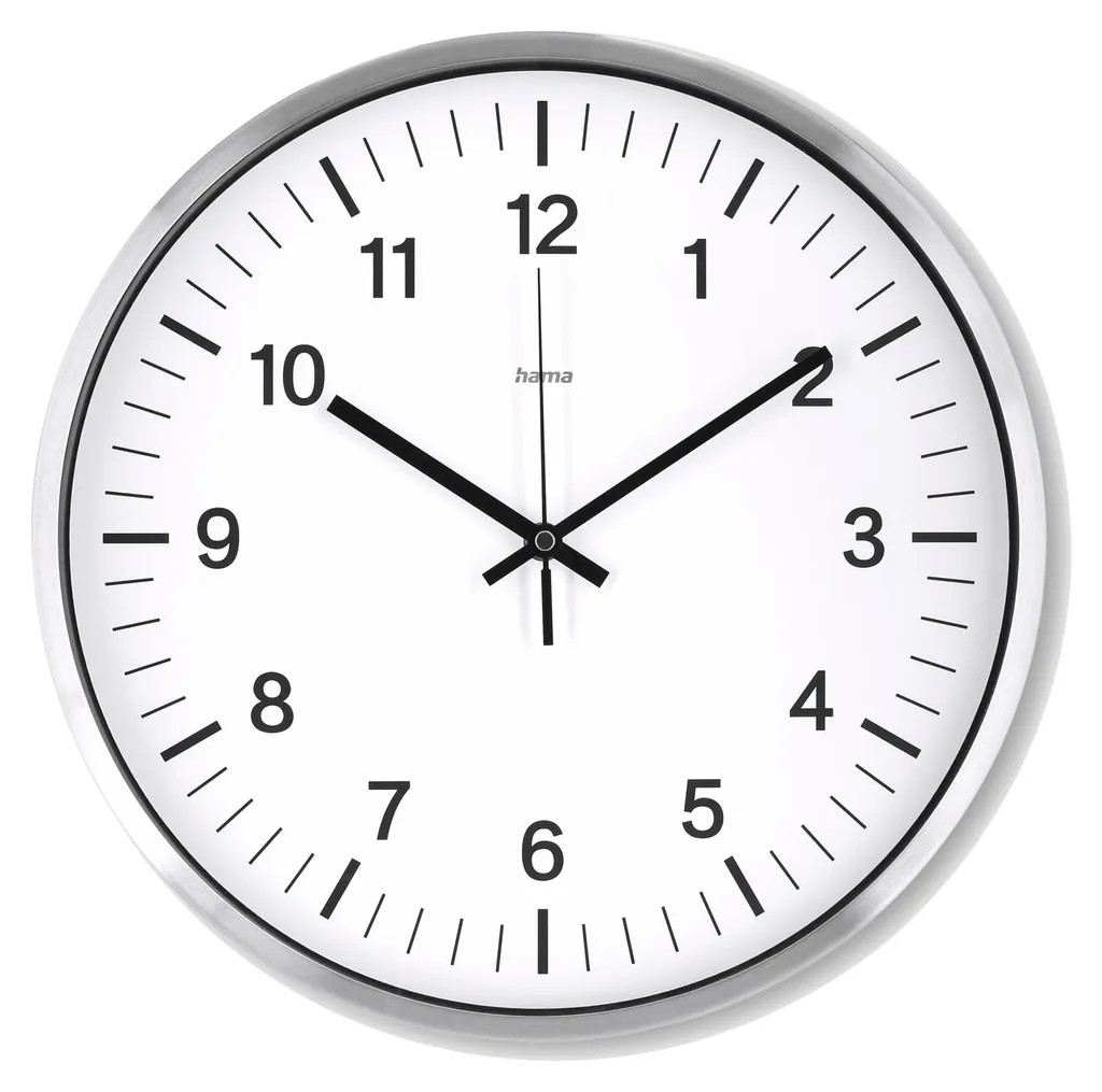 Hama Java 00185877 Horloge Murale Radio-Pilotée DCF 35 cm Argentée