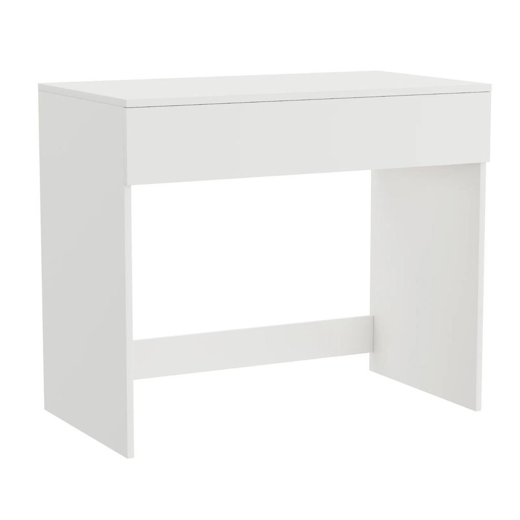 Psací stůl - 90x77x50 cm - bílý - kompaktní - se zásuvkou - Obrázek produktu 
