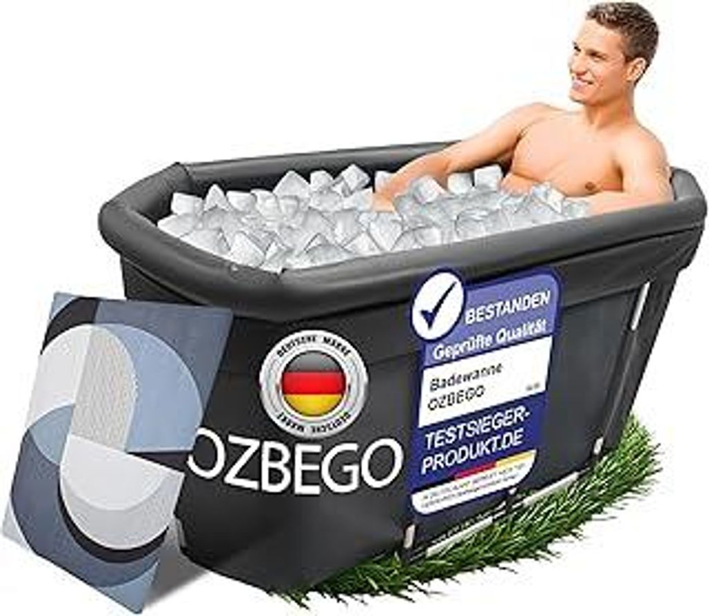 Eiswanne XL – Tauchbecken Eisbad Set mit Deckel, Tasche, Luftringabdeckung & Badewanne für Erwachsene – Ice Bath mit umfangreichem Zubehör, E...