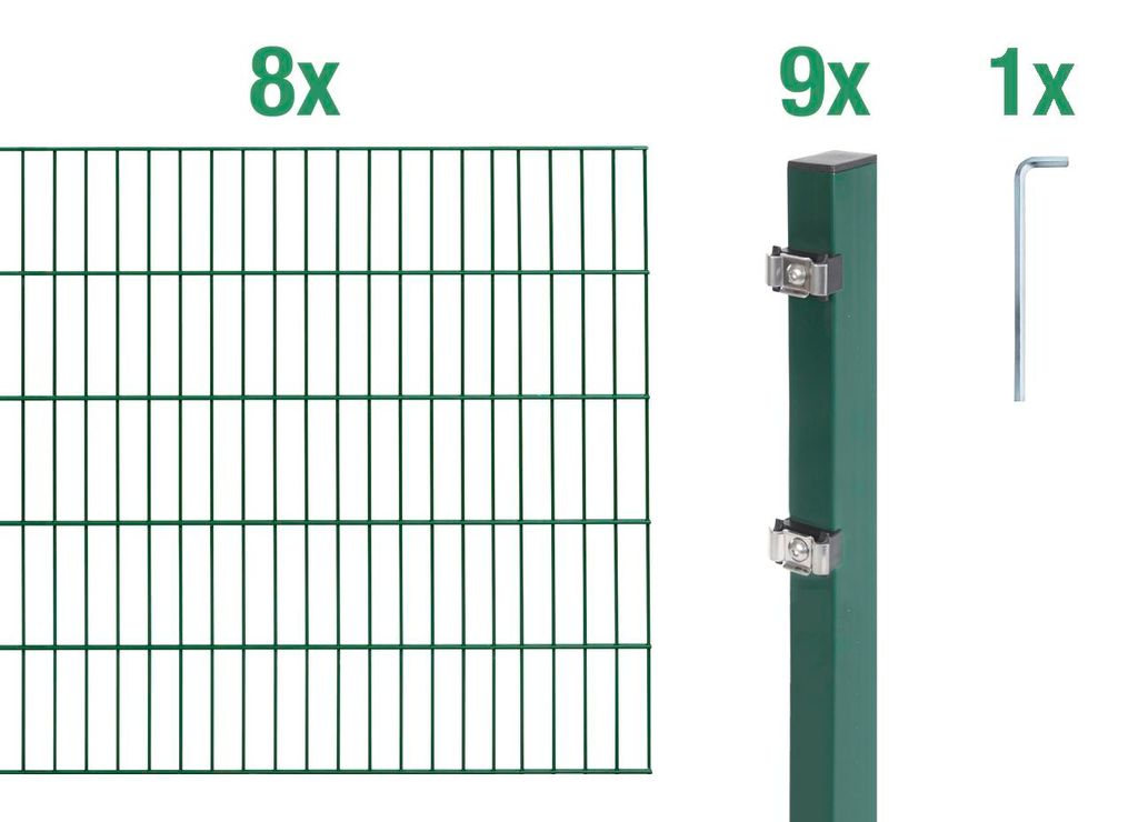 Alberts Doppelstabmatten Zaun, Höhe 180 cm, Länge 16 m, Produktbild 