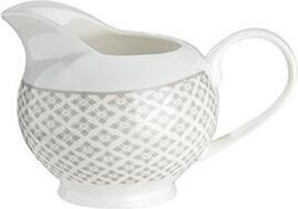 Gilde Milchkanne "Grey Ornaments" im Ornamentdesign Bella Vita aus Knochenporzellan Fassungsvermögen: 250 ml 49476