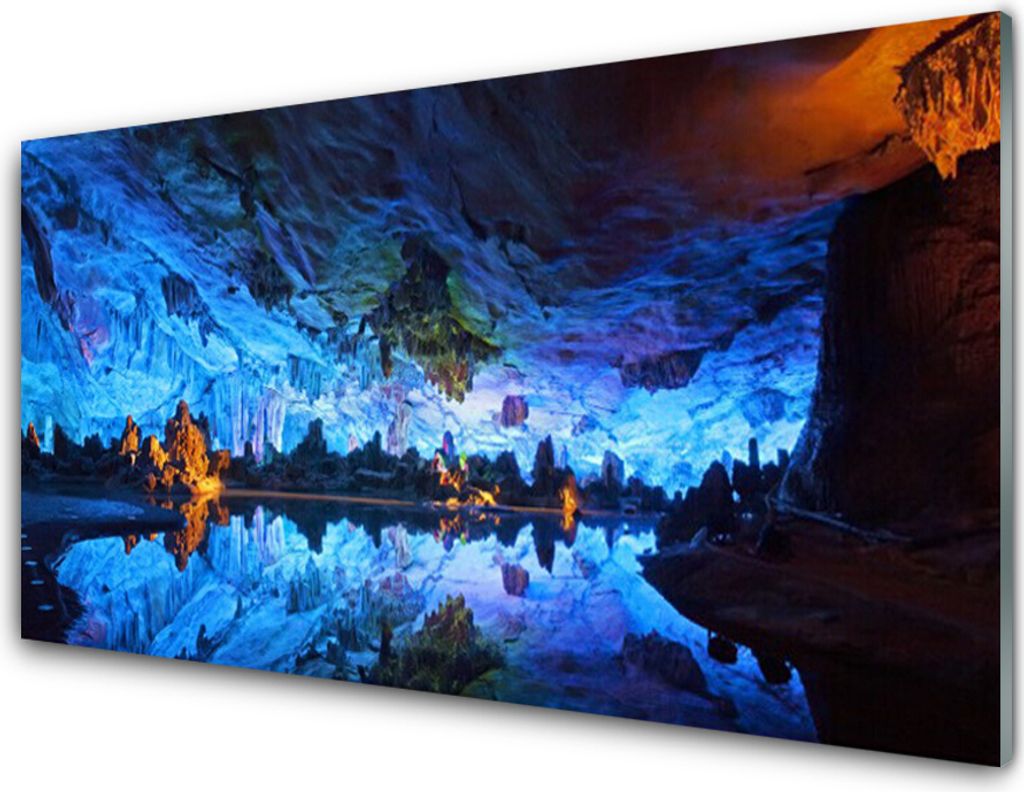 Küchenrückwand aus Glas 100x50cm Spritzschutz Gebirge See Landschaft