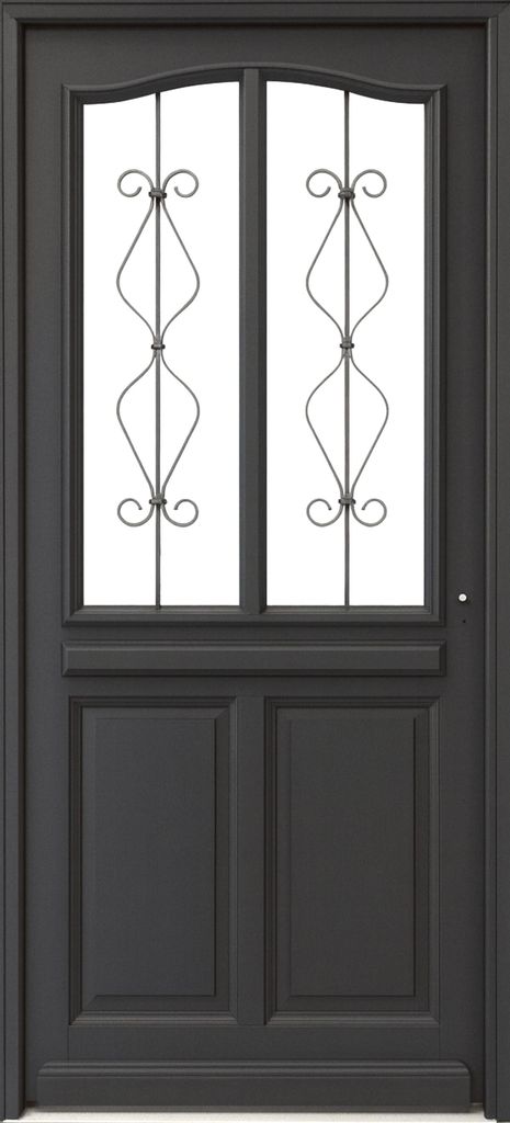 Porte d'entree Bois vitree, Sandro gris RAL7016, H215 x L90 Image du produit 