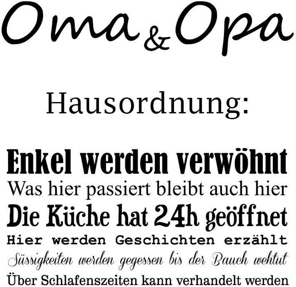 Holzschild "Oma Opa" bedruckt 15x15cm Deko