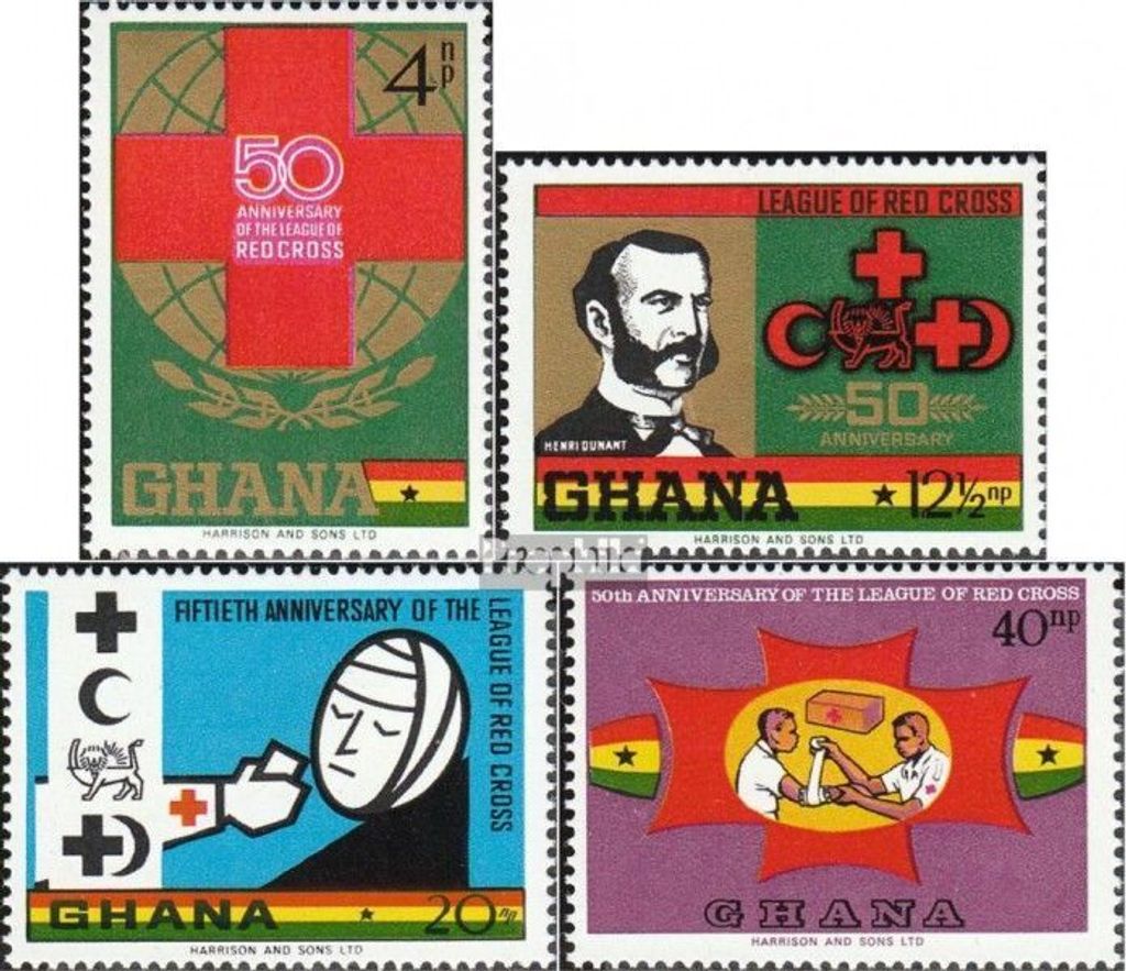 Briefmarken Ghana 1970 Mi 389A-392A (kompl.Ausg.) postfrisch Rotes Kreuz