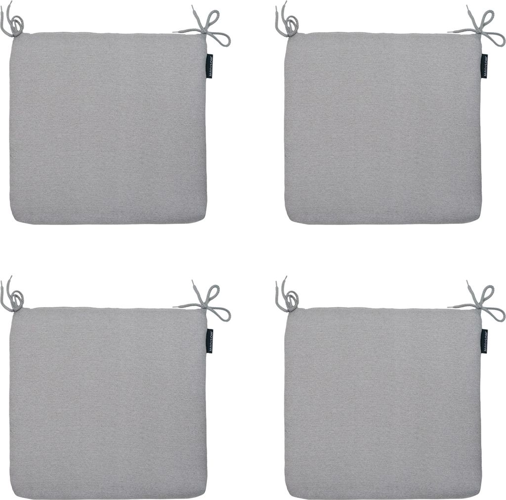 Madison - Sitzkissen Naples grau - Ca. 40x40 cm - 4er-Set