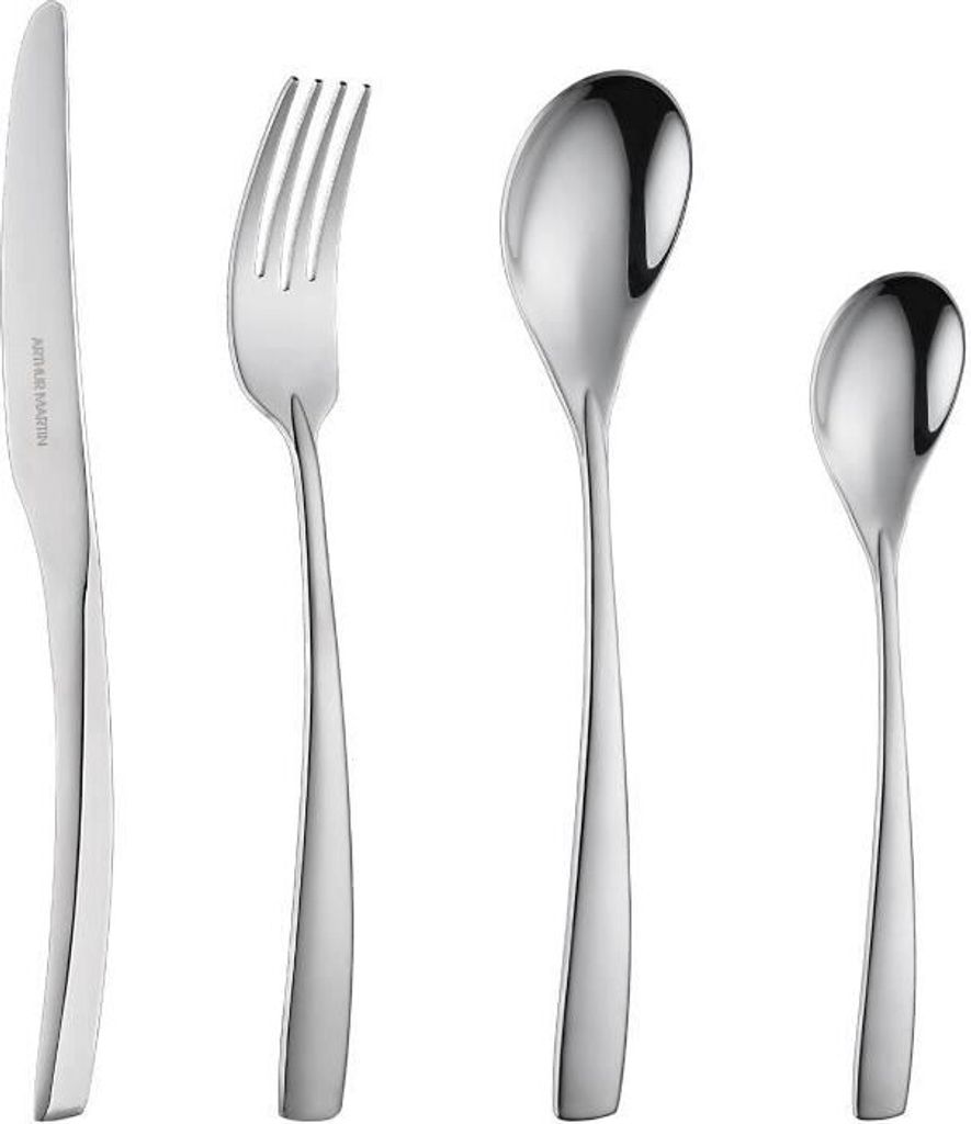 Besteckset - ARTHUR MARTIN - AM3630 - 24-teilig - Edelstahl - Satinierte Oberfläche