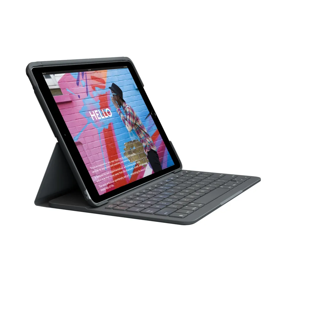 Clavier iPad 7 Logitech Slim Folio Évite les Chocs Protection AZERTY