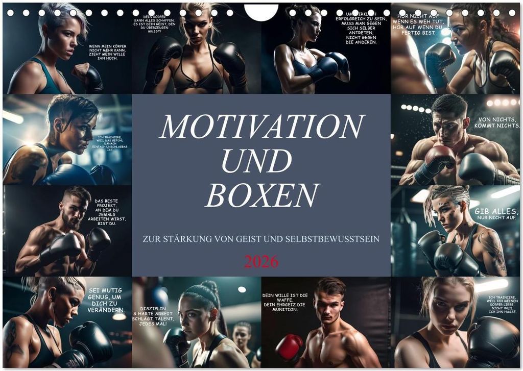 Motivation und Boxen (Wandkalender 2026 DIN A4 quer), CALVENDO Monatskalender