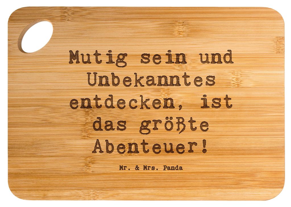 Mr. & Mrs. Panda Schneidebrett Spruch Unbekannte Orte erkunden - Transparent - Geschenk, Zuversicht, Vertrauem, neue Erfahrungen, schneidbrett, Tro...