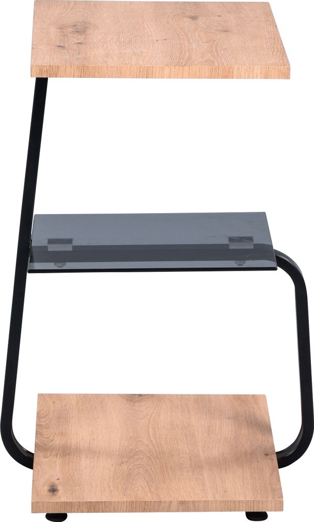 Beistelltisch "Lugana" mit Ablage - Nachbildung Artisaneiche - B/H/T= 40x56x40cm