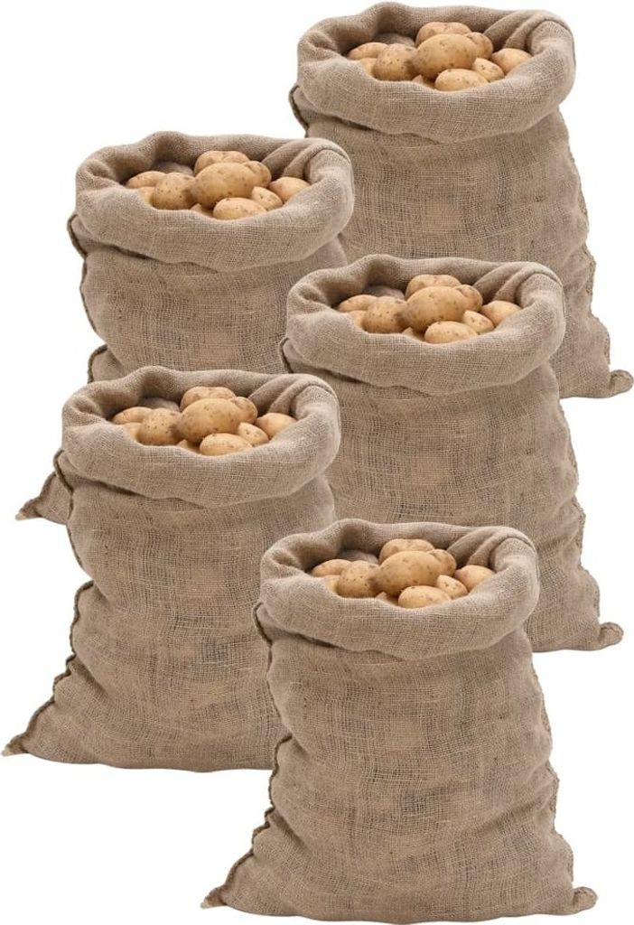 "2026 Promotion" Jutesäcke 5 Stück 60x105 cm 100 % Jute 220 g/m² - Pflanzsäcke CC1812