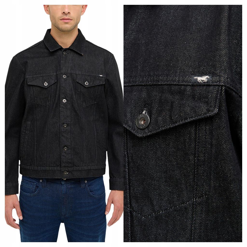 Mustang | Herren Dallas Jeansjacke schwarz Denim Baumwolle Casual Größe XXL