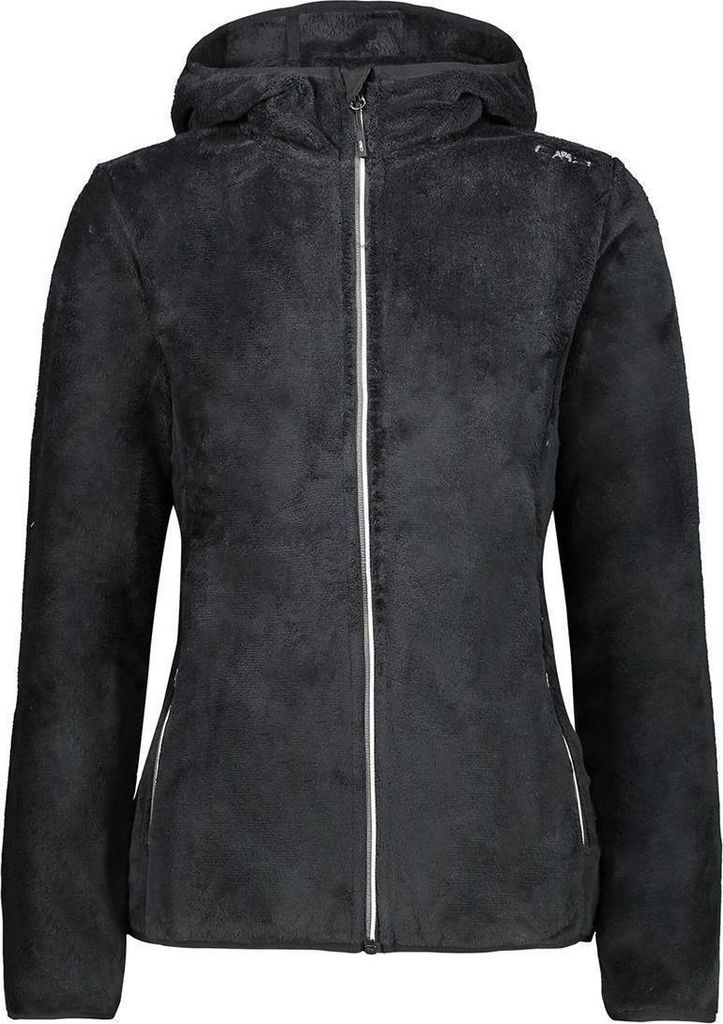 CMP HighLoft Fleece Damen Jacke mit Kapuze schwarz 36