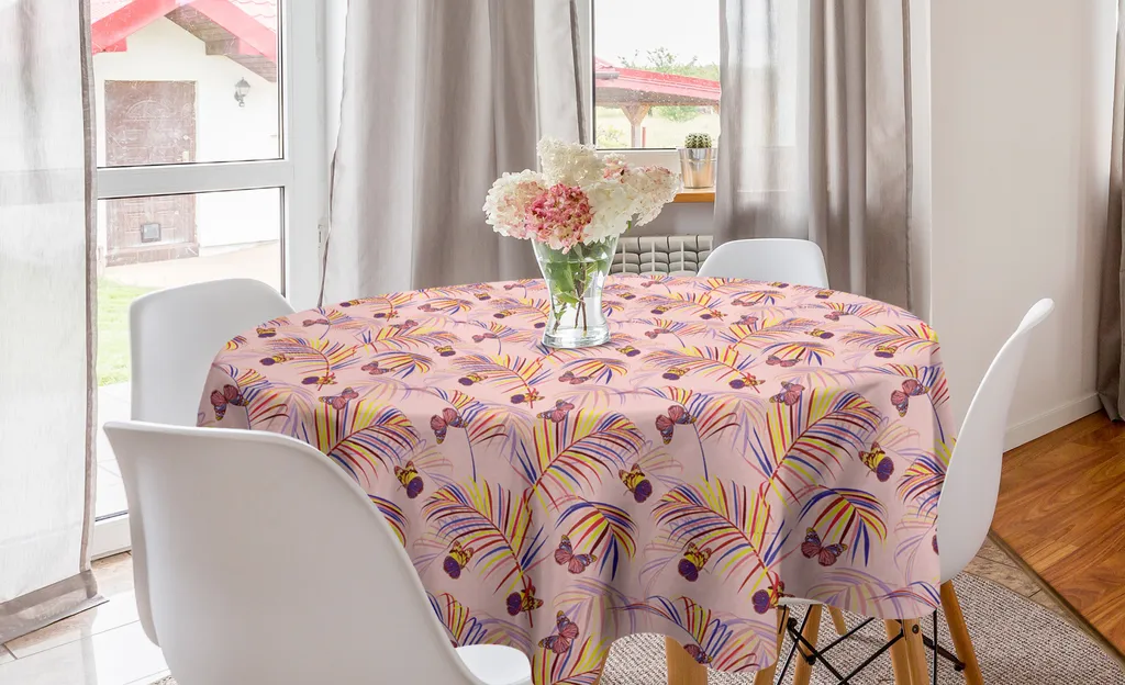Tovaglia ABAKUHAUS 150cm Rotonda Tropicale - Poliestere Alta Qualità