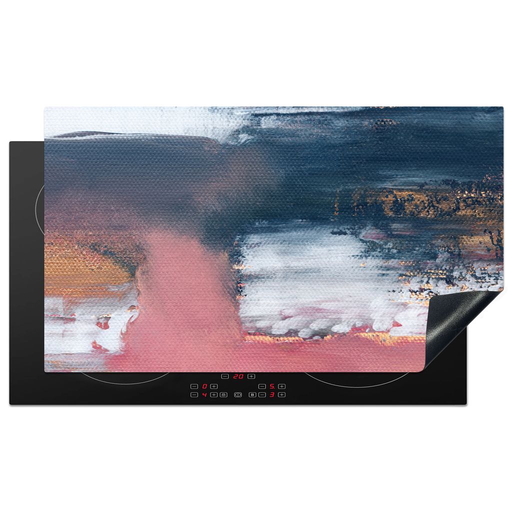 KitchenYeah Herdabdeckplatte Abstrakt - Malerei - Design , 89x51cm, Küche Deko, Glaskeramikkochfeld Herdabdeckung, Abdeckplatte fùr Kochfeld