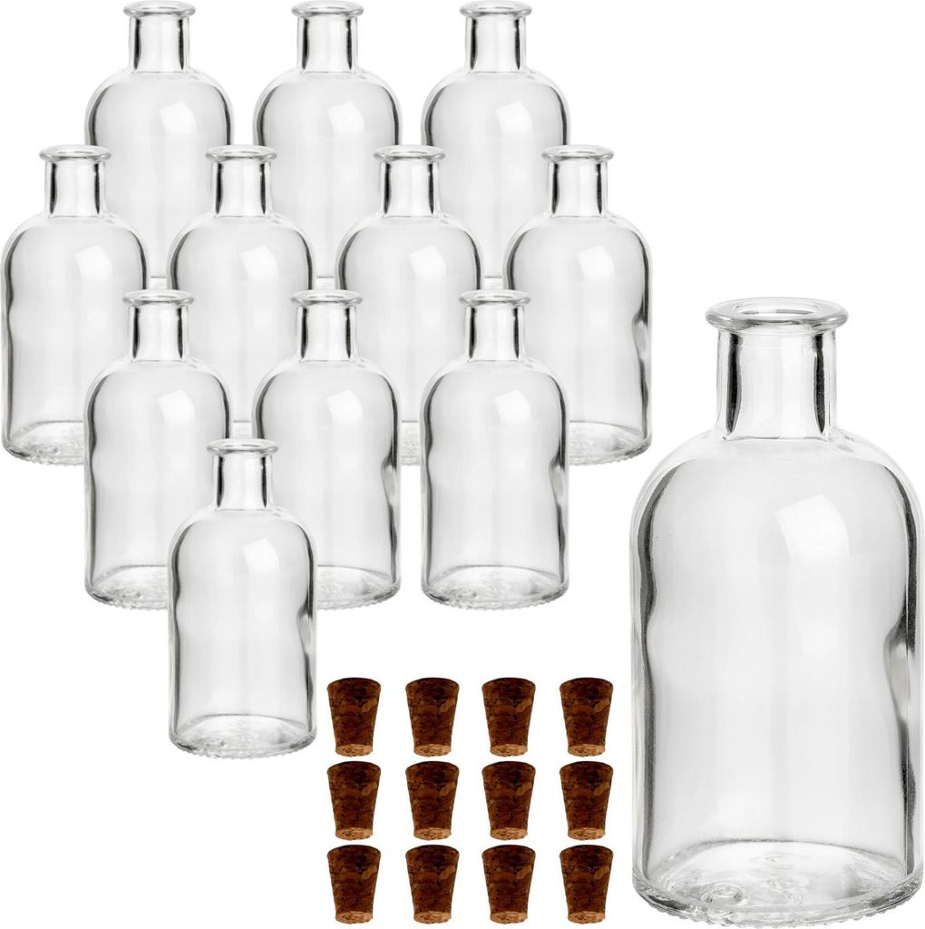 gouveo 12er Set Glasflaschen 100 ml Apotheker rund mit Produktbild 