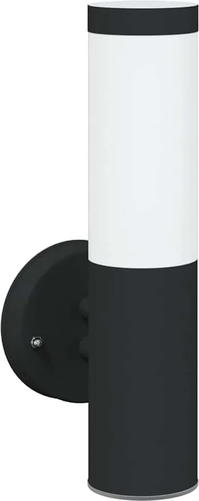 Applique Esterno SYFAX Nero Inox 15x7,5x33 cm - Illuminazione E27