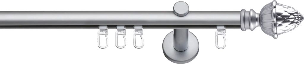 SN Deco - Innenlaufgarnitur Nantes, 19 mm, 1-Lauf, chrom-matt, 160 cm