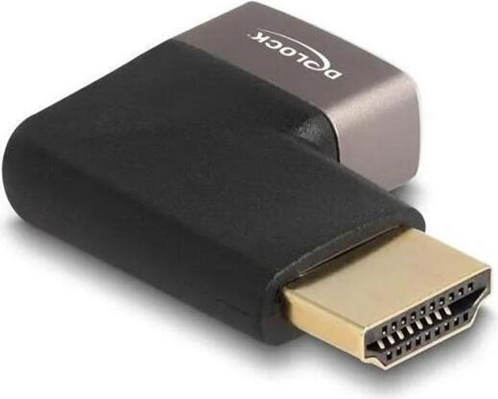 DELOCK HDMI Adapter St zu Bu 90°rechts gewinkelt grau Metall