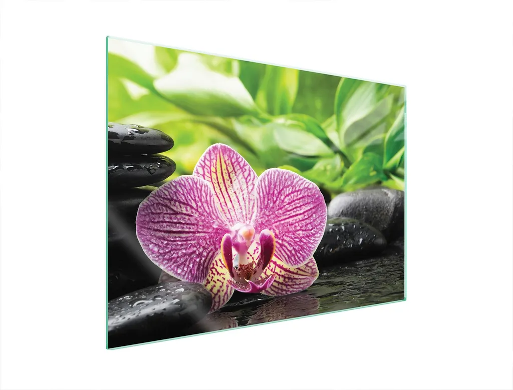 Coprifornelli 70x52 Vetro Orchidea - Proteggi la Cucina con Allegria - 1