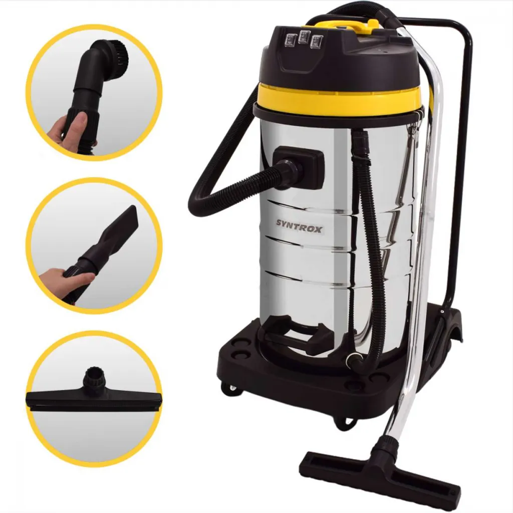 Aspirateur eau et poussière de chantier 100L en Inox Syntrox VC-3900W
