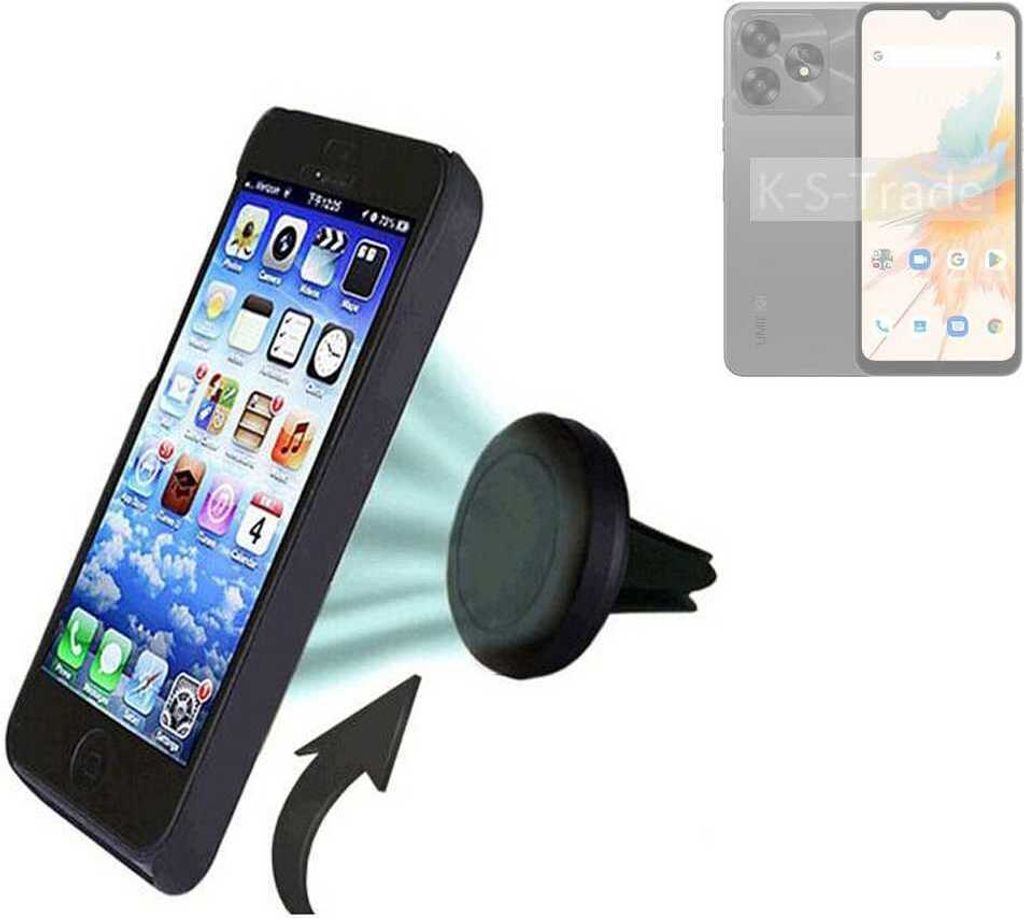 K-S-Trade Kompatibel mit UMIDIGI G9 5G Auto Handy Halterung KFZ Halter Lüftungsgitterhalterung Air Vent mount Smartphone Halter