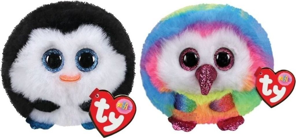 Ty - Stofftiere - Teeny Puffies - Waddles Penguin & Owen Owl