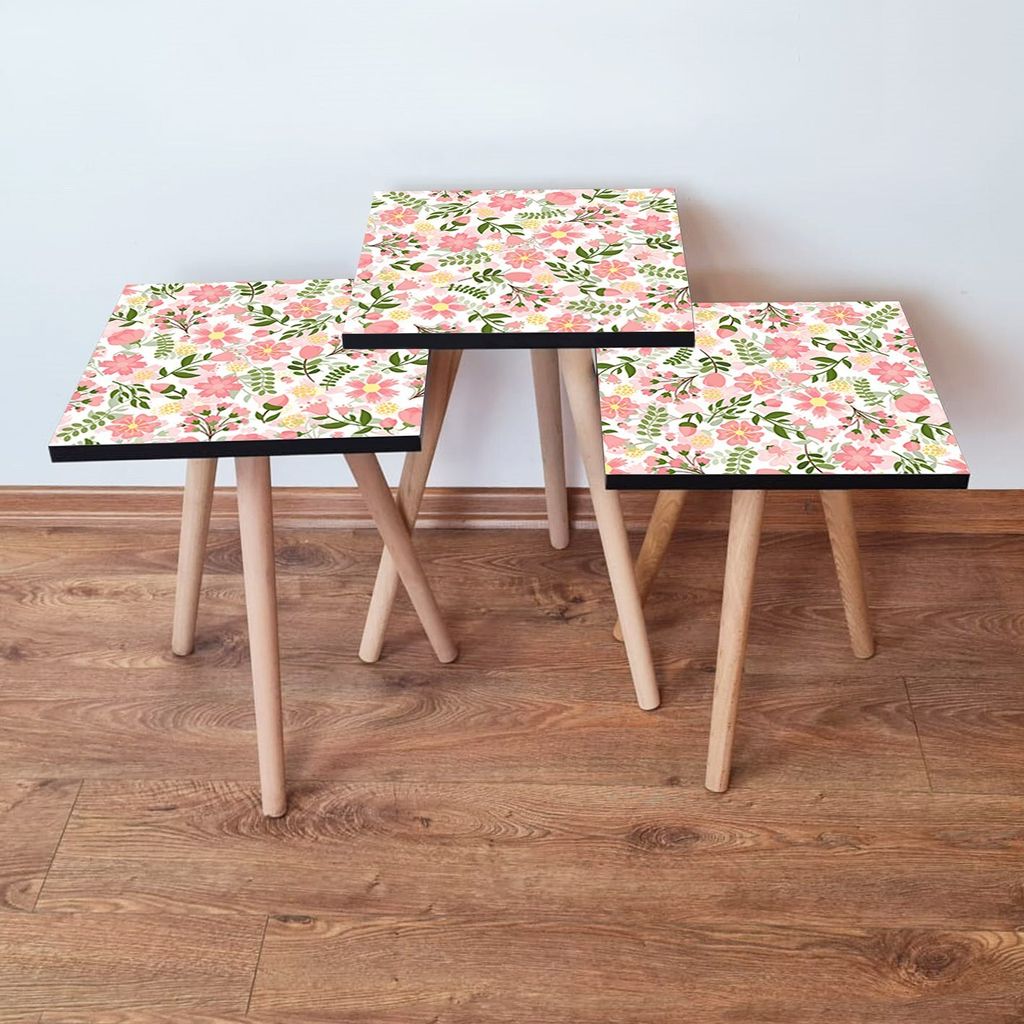 Skye Decor, 3Shp170 - Multicolor, Beistelltische, Satztisch (3-teilig), Mehrfarbig, MDF, 35 x 52 x 35 cm