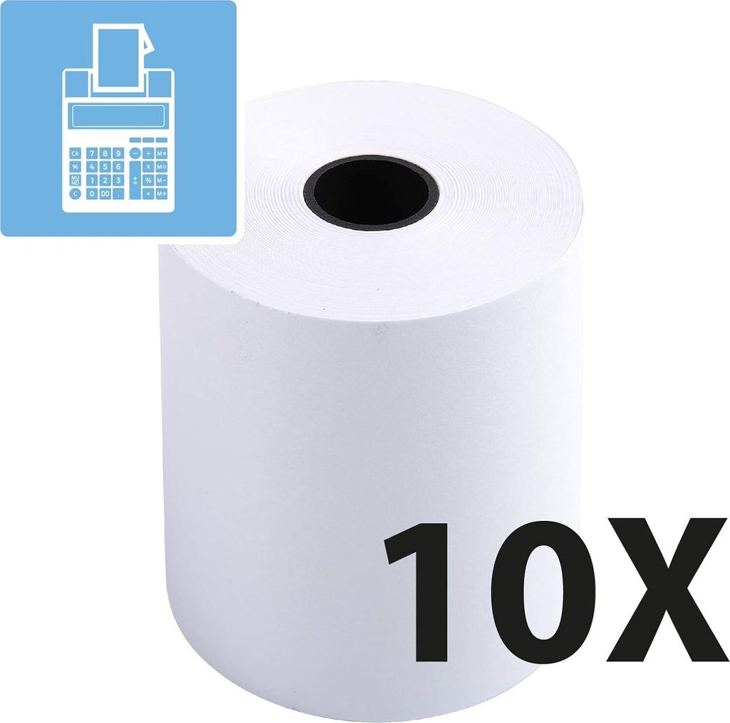Exacompta Additionsrolle für Rechenmaschinen, 57 mm x 20 m, Ø 50 mm, 1-lagig, weiß, 1 Stange à 10 Rollen