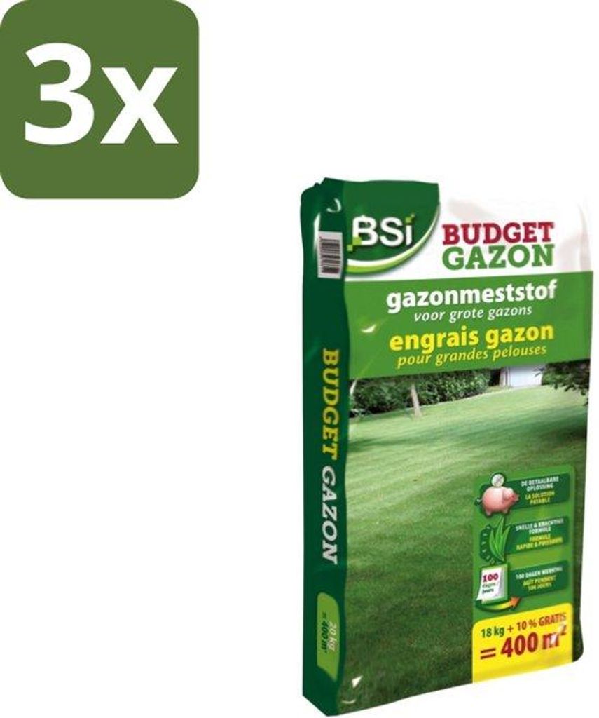 Düngemittel für Rasen - 20 kg - 400 m² - Bulk - 3 Stück