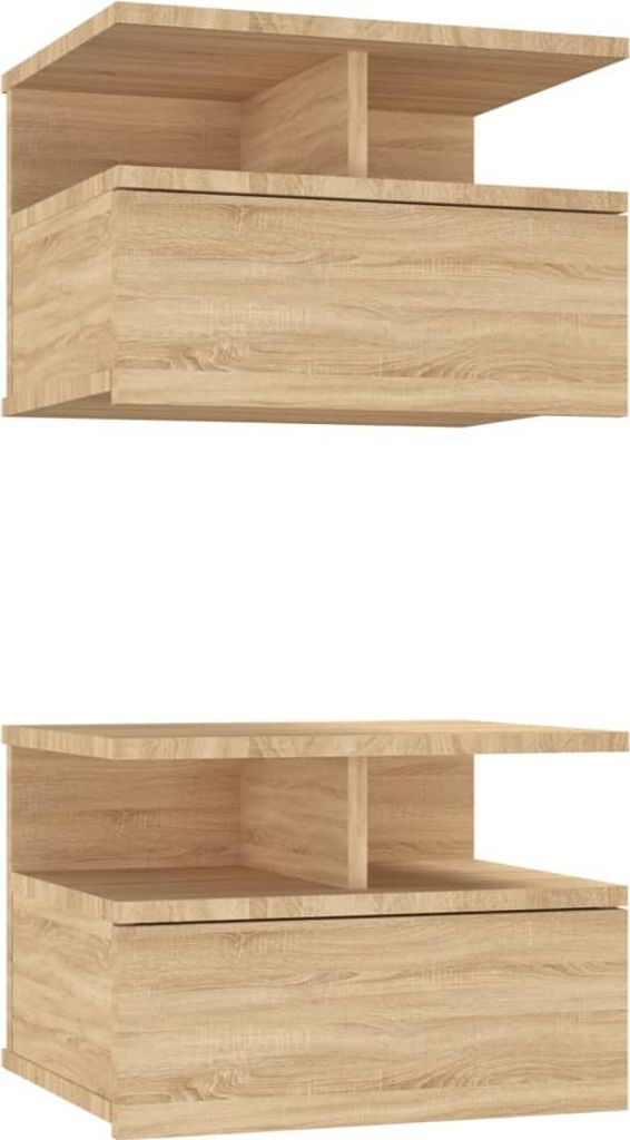 Nachttische 2Stk. Hängend Sonoma-Eiche 40x31x27cm Holzwerkstoff