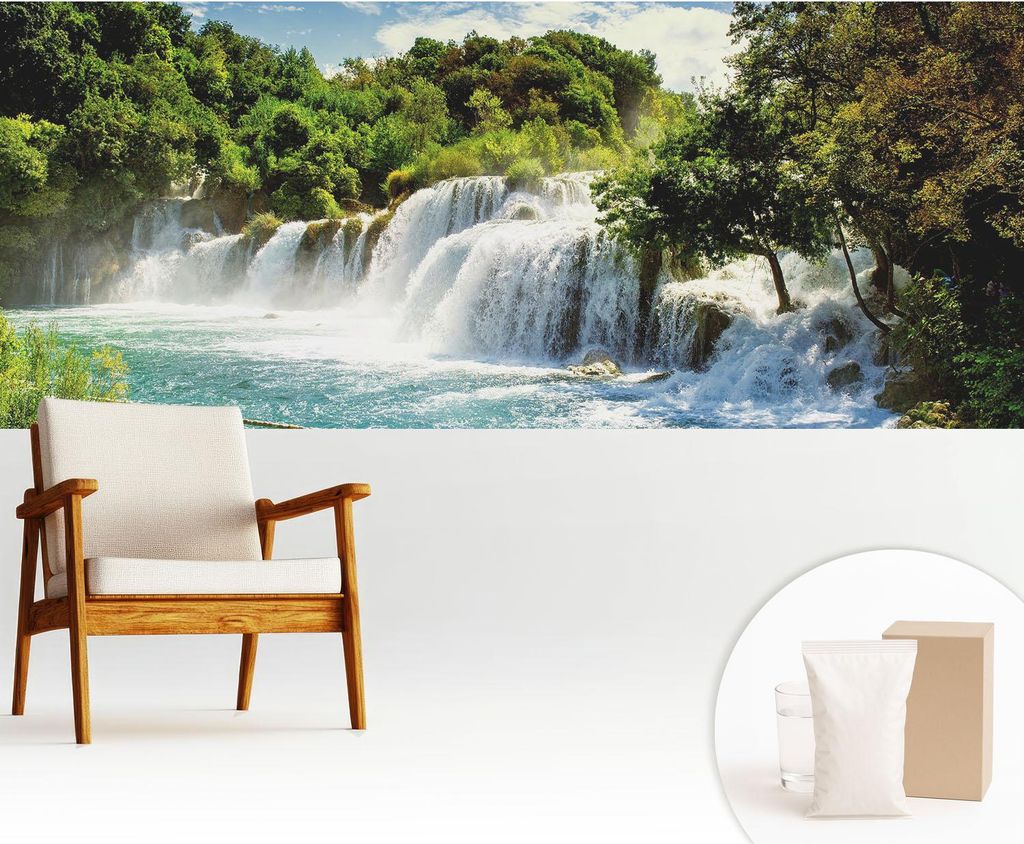 Fototapete - 250x104 cm - Tapete - Wandtapete - Wandbilder - Dekofolie - Tapete Folie - Wand - Dekoration - Wohnzimmer - Ein atemberaubender Wasser...