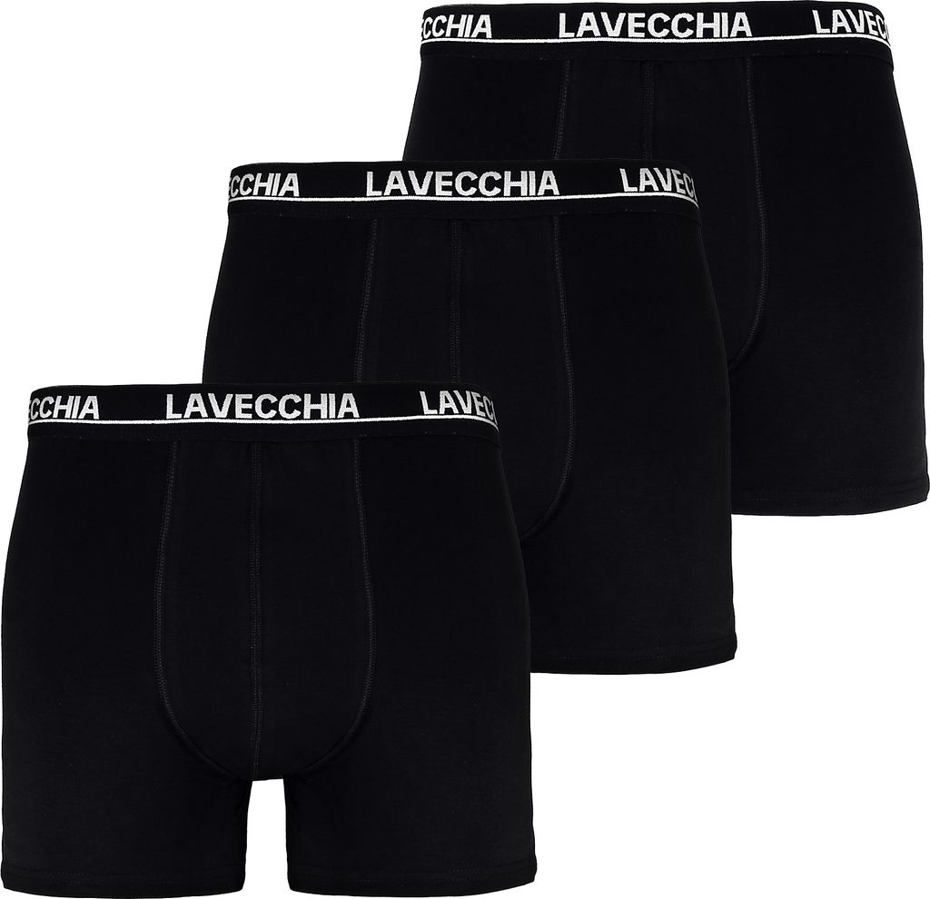 Übergrössen Dreierpack Top Herren Boxershorts Unterhose Lavecchia Schwarz uni 6XL