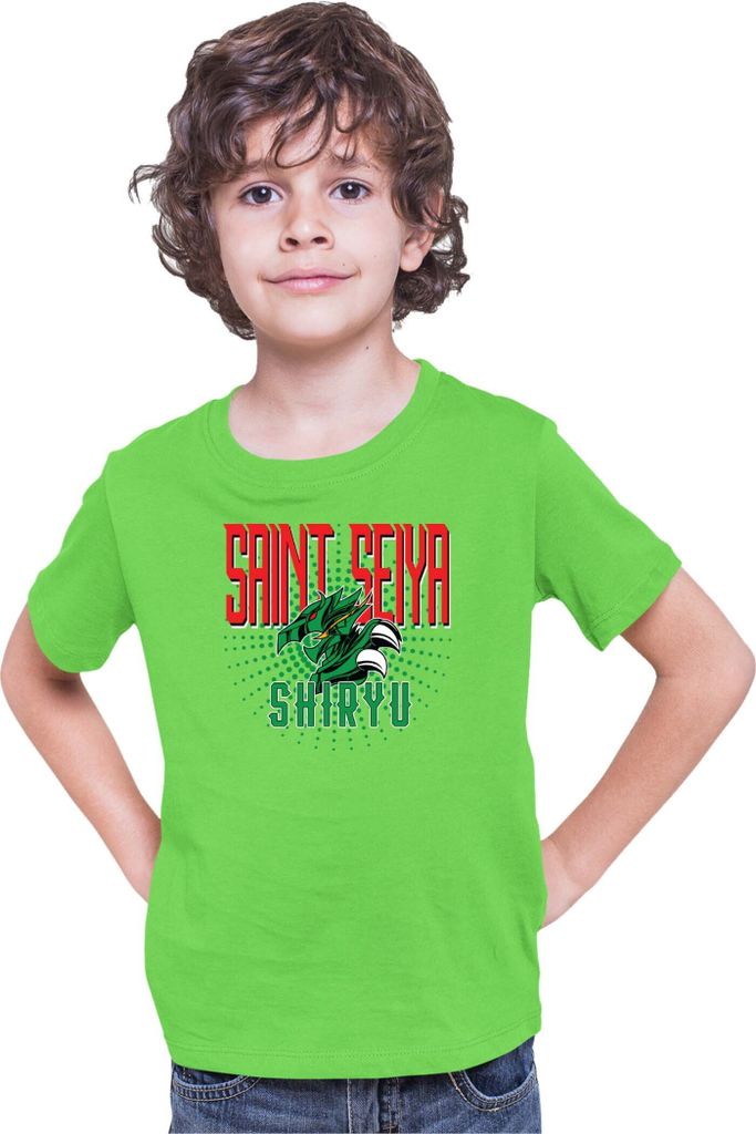 Kinder T-Shirt Japan Anime Manga Saint Anime Seiya Shiryu Shiryu, 3-4 Jahr - 104 / Lime