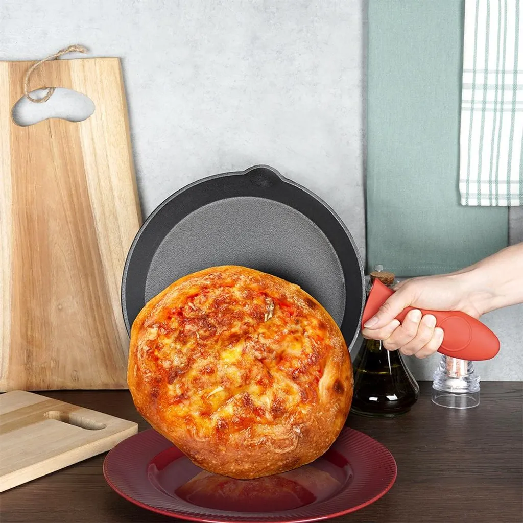 Vilde Padella In Ghisa Per Servire Con Manico Rimovibile E Tagliere In Legno Naturale - Diametro 22 Cm - Adatta A Tutti I Piani Cottura, Inclusa Induzione