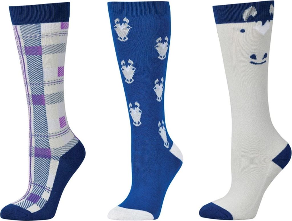 Dublin - "Peekaboo" Hohe Reitsocken für Kinder (3er-Pack) WB2435 (Einheitsgröße) (Kornblumenblau)
