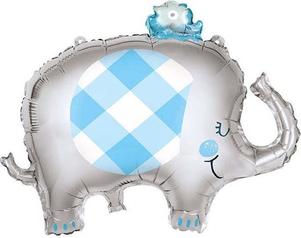 Silberner Baby Elefant Folienballon 74cm