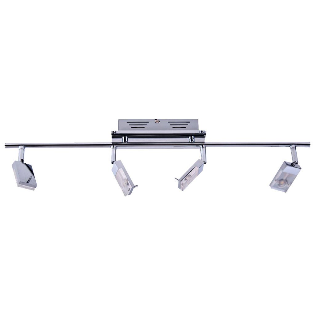 LED Deckenleuchte, chrom, Spots beweglich, L 67 cm