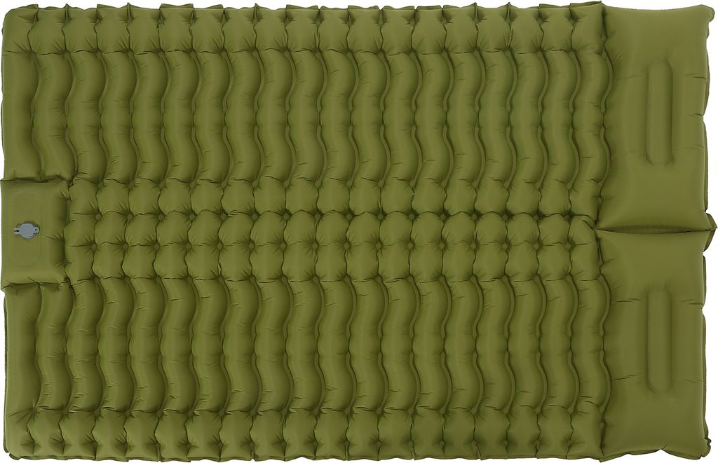 Camping-Isomatte, 10,2 cm dick, fuer 2 Personen, 3D-Wellpappe, feuchtigkeitsbestaendige Unterlage, aufblasbare Isomatte zum Wandern, Reisen, Zelten