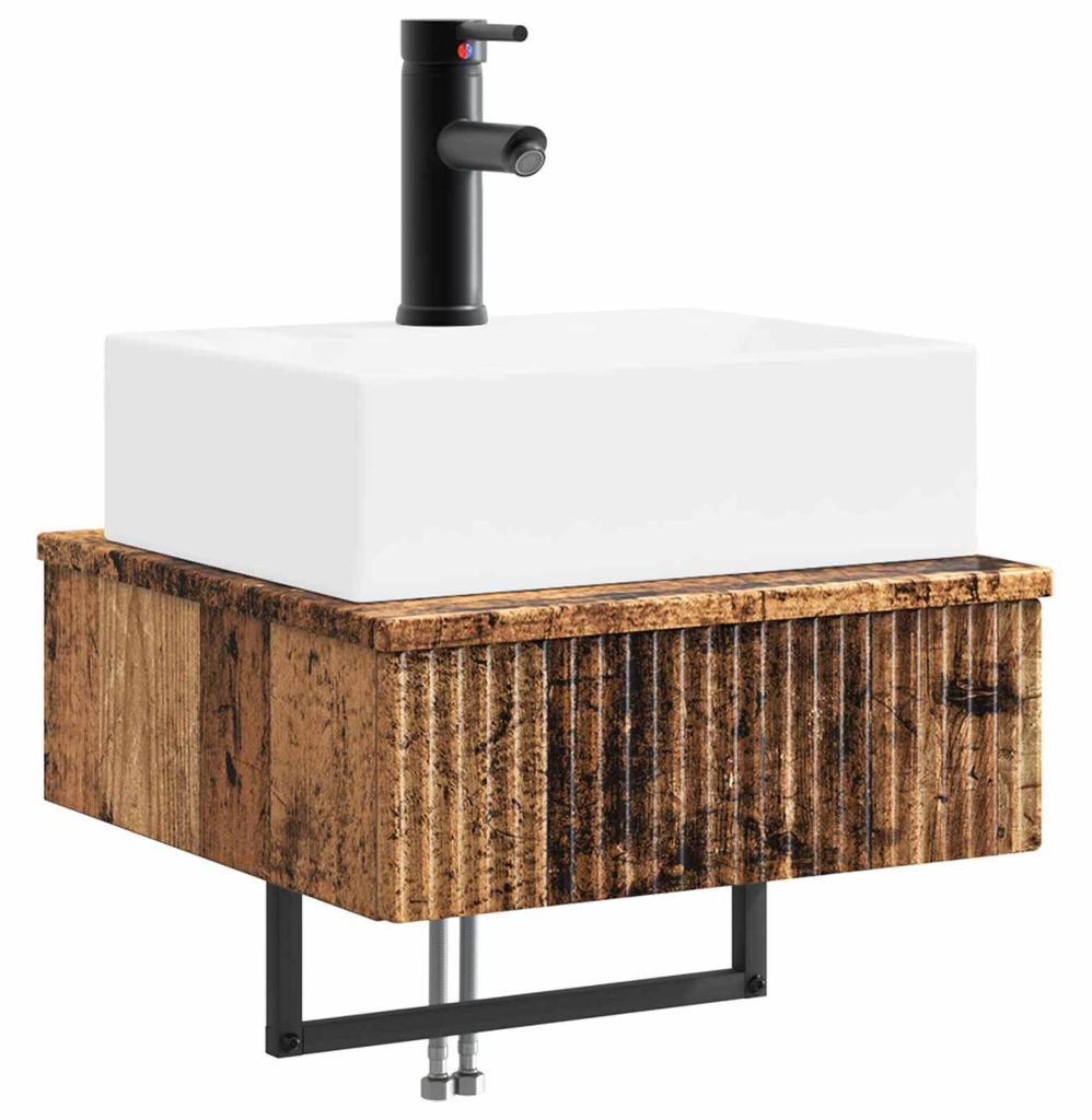 Wandmontiertes Waschbecken Altholz 40 x 41 x 39 cm