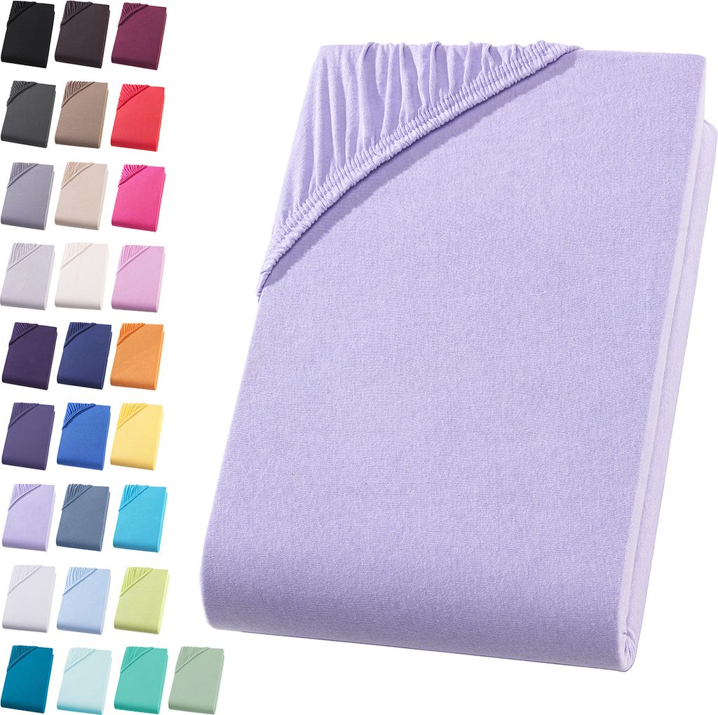 Jersey Spannbettlaken 140-160x200 cm Spannbettuch 100% Produktbild 