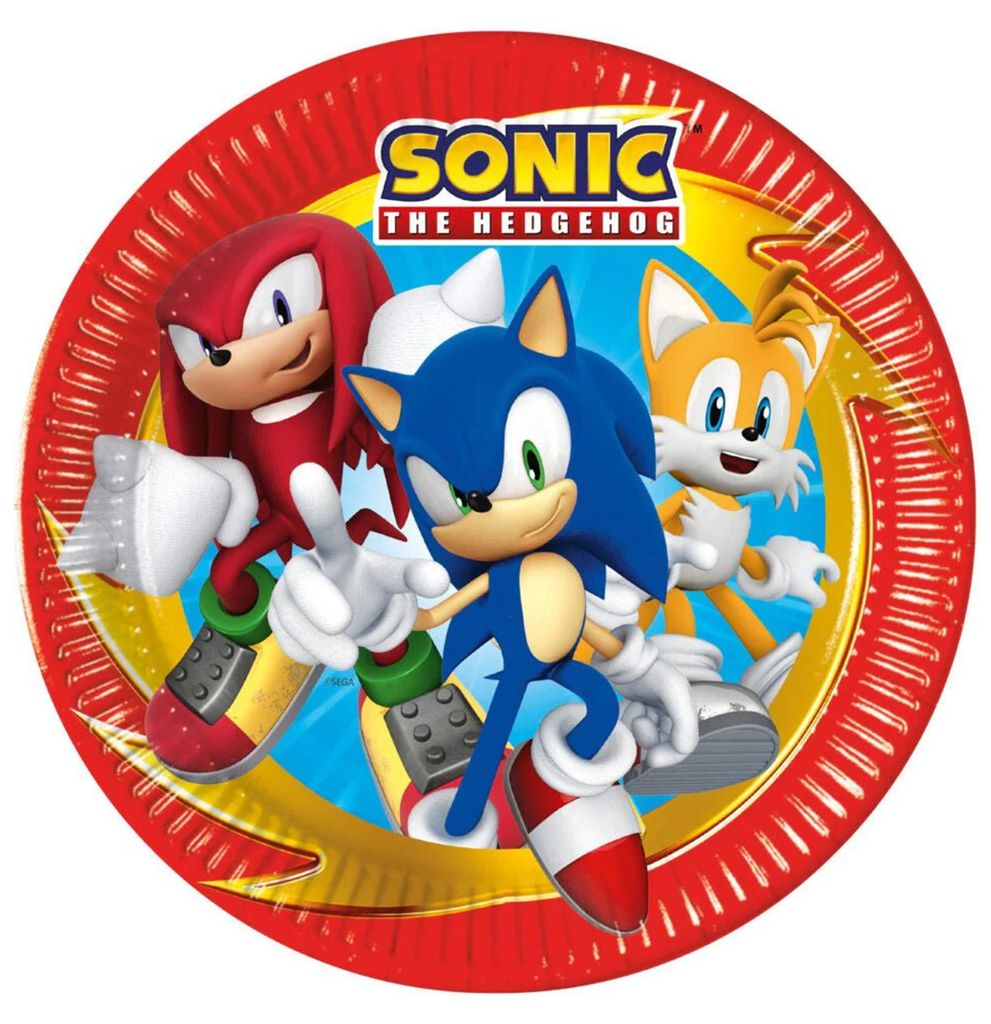 Piatto di carta Sonic the Hedgehog Sega 23 cm - set da 8 Immagine del prodotto 