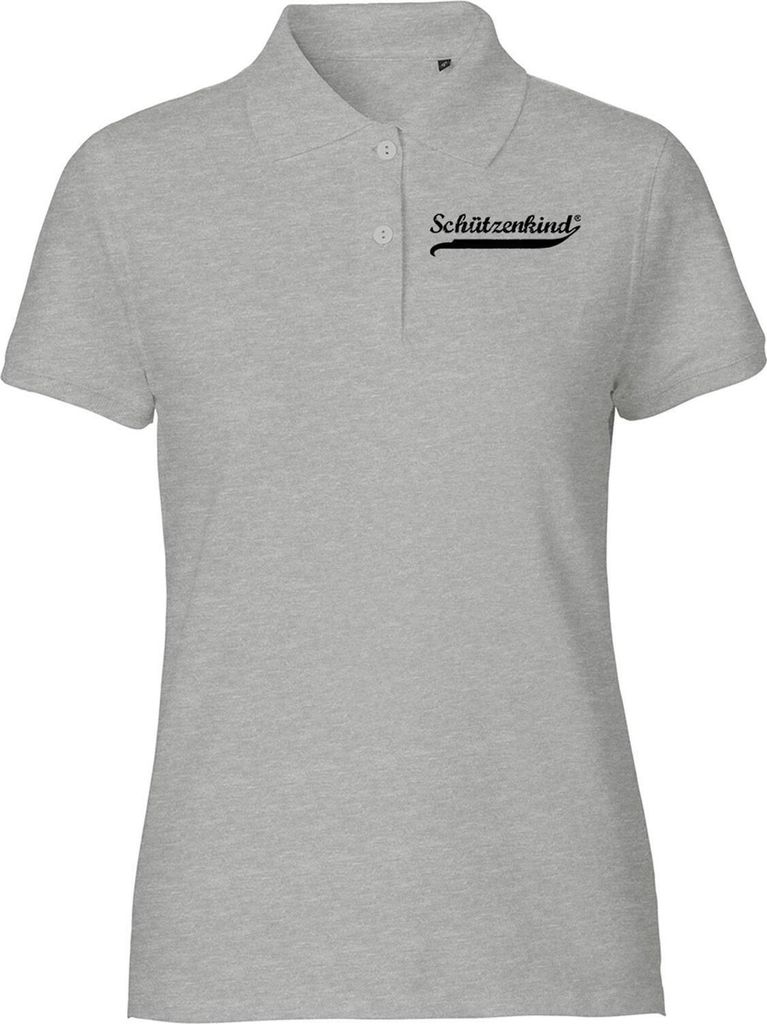 Hellweg Druckerei Rundhals Polo Shirt Schützenkind Vintage Geschenk Frauen Poloshirt Sport Grey Größe M Bio Baumwolle Fairtrade Schützenkind Vi...
