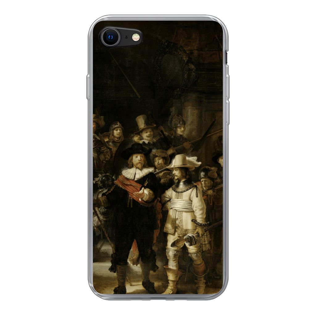 MuchoWow Handyhülle Schutzhülle Hülle für iPhone 8 Nachtwache - Rembrandt van Rijn - Kunst Silikon Softcase Handy Hülle - Schutzhaube