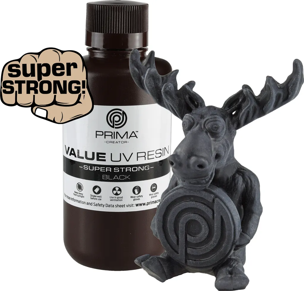 PrimaCreator Résine UV Super Forte Noire 500g pour Impression 3D Durable