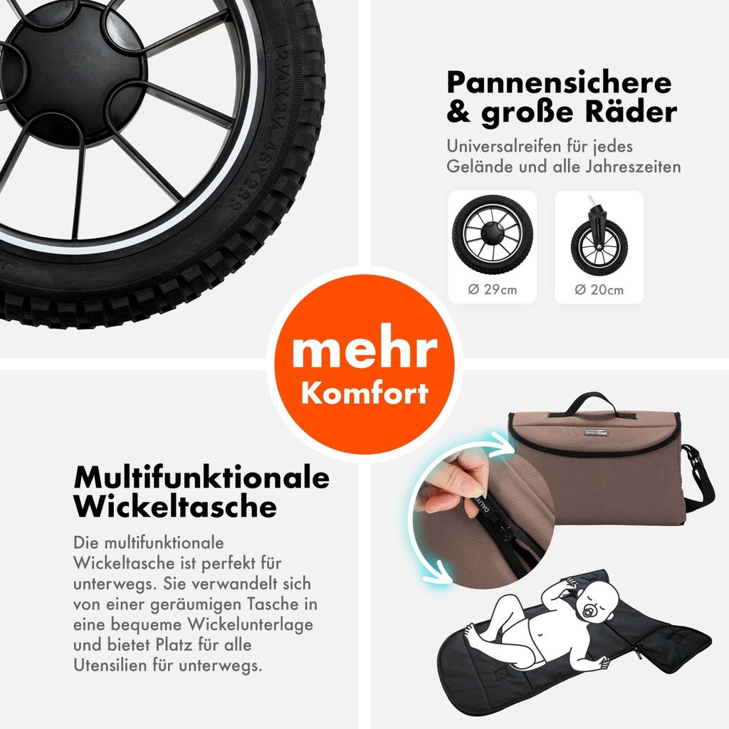 Daliya® FLEXI-PRO 2in1 Kombikinderwagen & Buggy – Produktbild 9