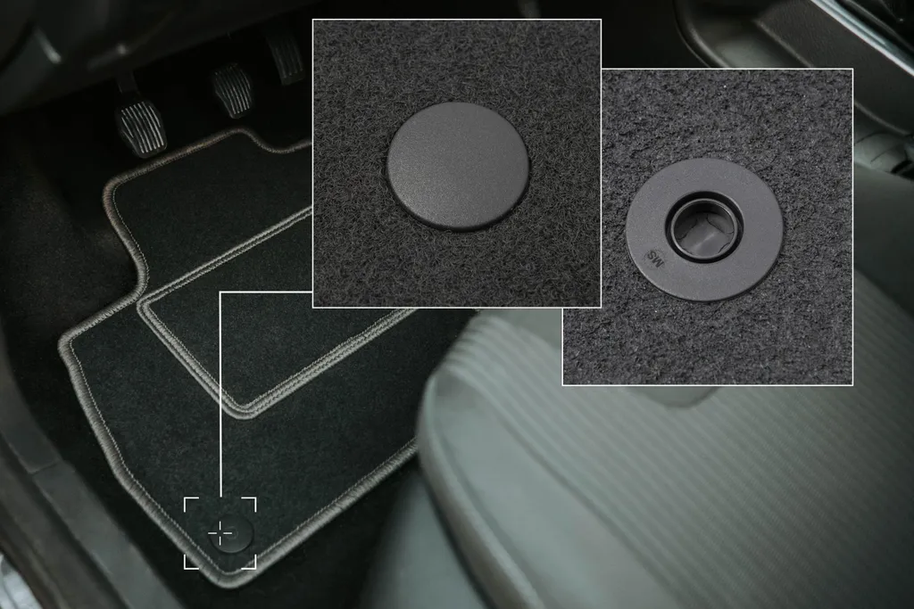 Tappetino conducente in velluto grafite compatibile con Nissan Murano Z50 (2003-2008, SUV) – con fissaggi – su misura - 3
