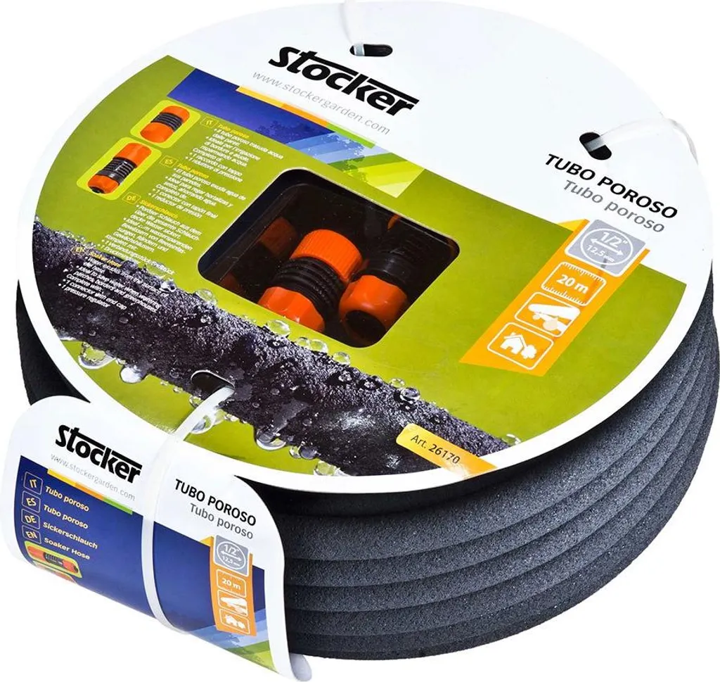 Stocker Tubo gocciolante da 1/2 pollice 20 M Trasparente Trasparente Taglia unica