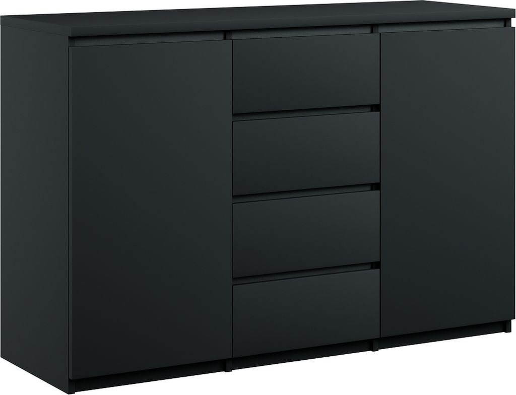 Kommode mit 4 Schubladen 2 Schränke 140cm Klamotenschrank Produktbild 